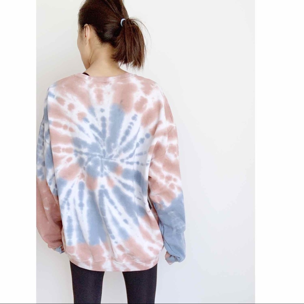 LUXE TIE-DYE sweater pullover top - Picture 4 of 5